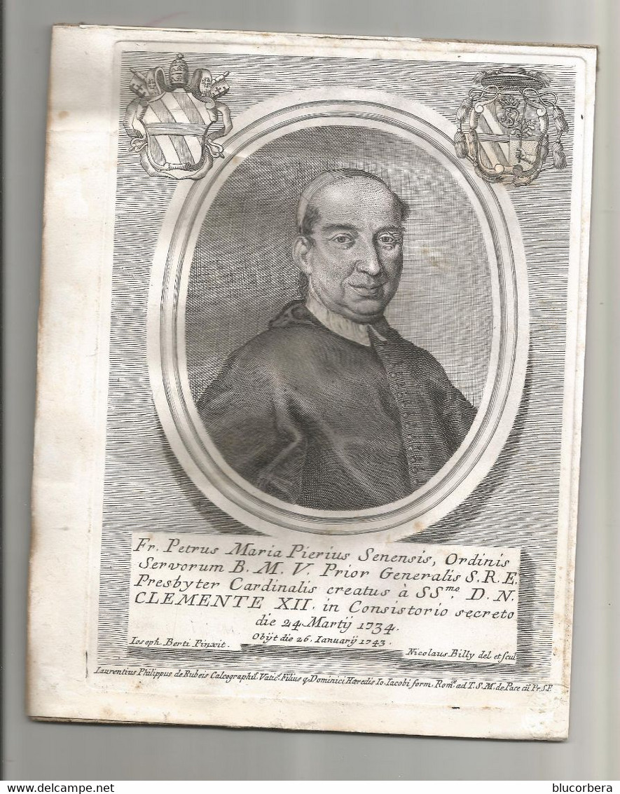 FR. PETRUS MARIA PIERIUS SENENSIS ORDINIS SERVORUM B.M.V. PRIOR GENERALIS S.R.E. - Arte Religiosa
