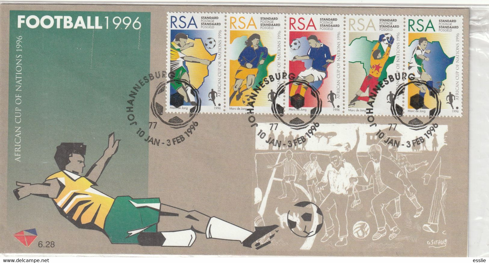 South Africa RSA - 1996 - FDC 6.28 - African Cup Of Nations Soccer Football - Cartas & Documentos