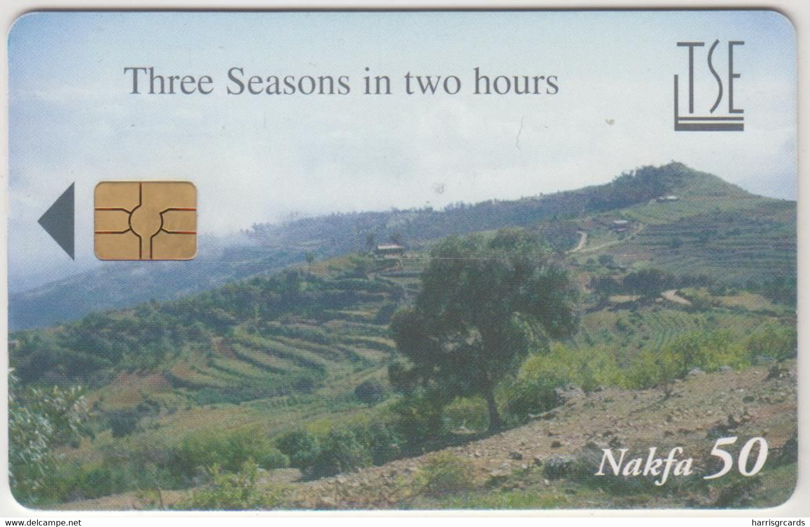 ERITREA - Three Seasons In Two Hours , Countryside, 50 Nfk, CHIP: GEM5 (Red), Tirage 25.000, Used Excellent Condition - Eritrea