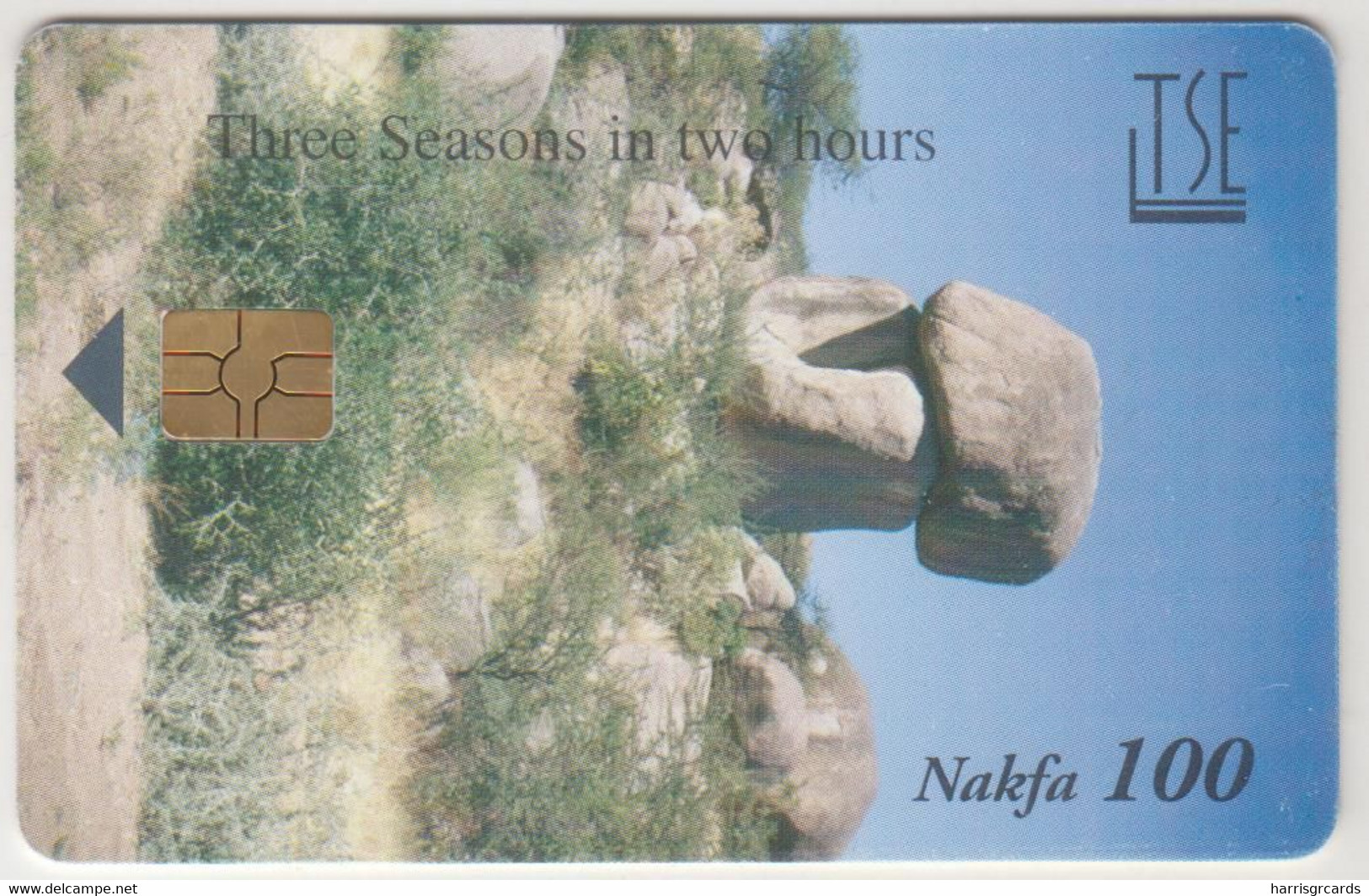 ERITREA - Three Seasons In Two Hours , The Rock, 100 Nfk, CHIP: GEM5 (Red),tirage 25.000, Used Excellent Condition - Erythrée
