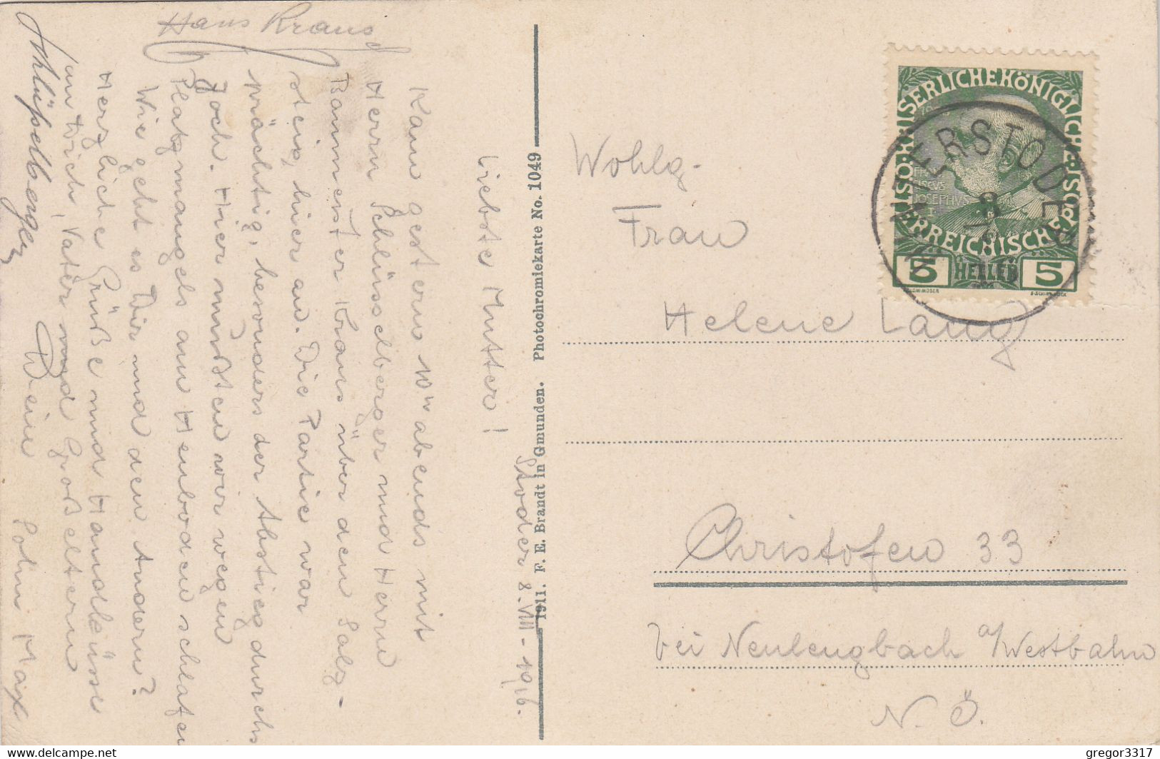 B8624) Pyhrnbahn - Talschluss In HINTERSTODER - Alt !! 1916 - Hinterstoder