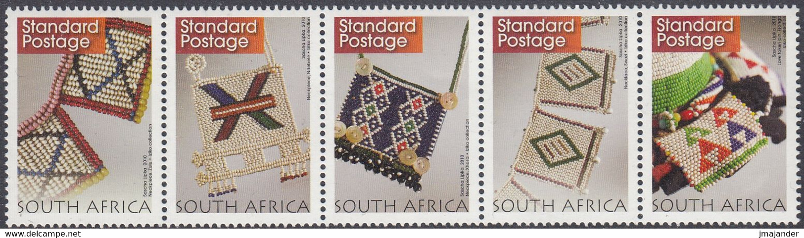 South Africa 2010 - Definitive Stamps: Crafts - Strip Of 5 Standard Postage - Mi 2001-2005 ** MNH - Ungebraucht