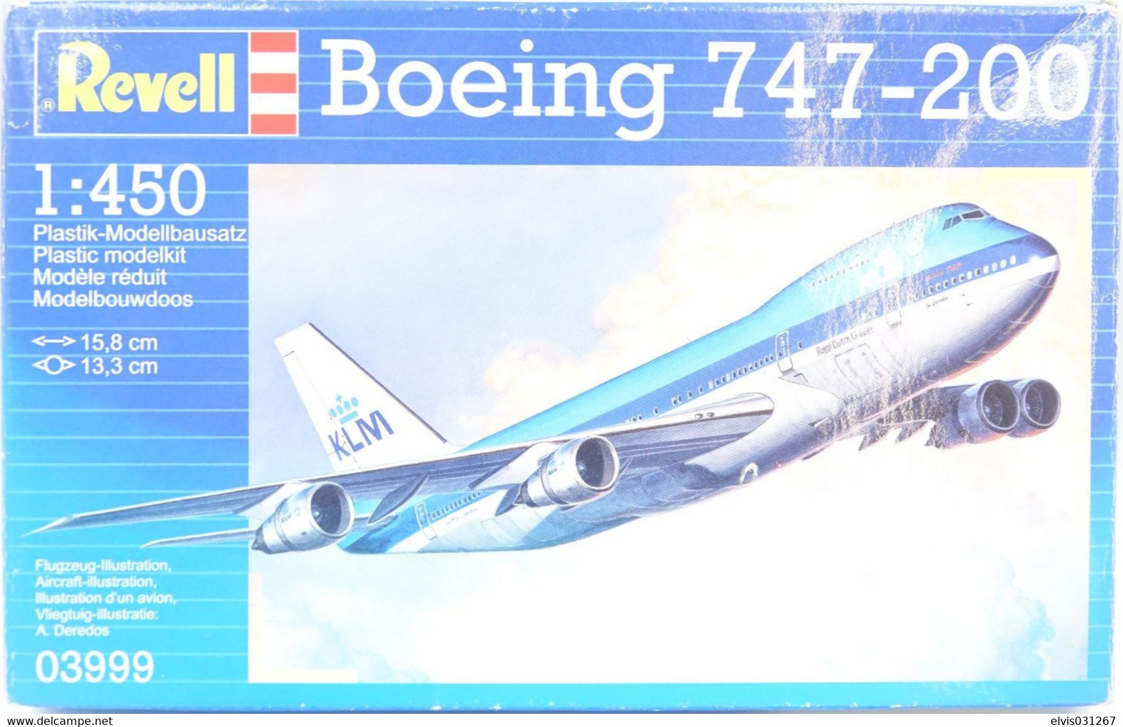 Vintage MODEL KIT : Revell Boeing 747-200 03999 SEALED NOS, Scale 1/450 - Small Figures