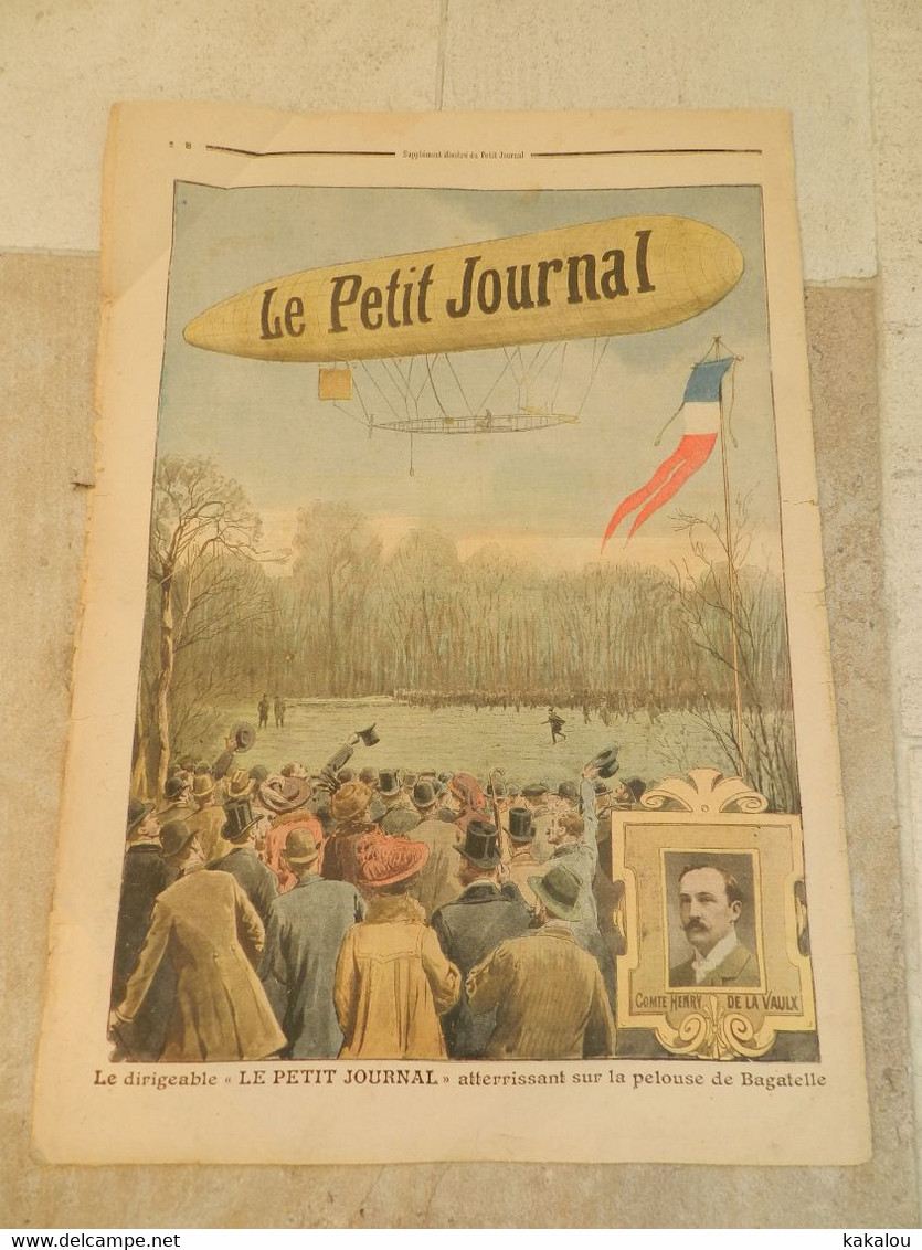 Le Petit Journal 1909 Tragique Incident Du Tunnel De Pouch /le Dirigeable Le Petit Journal Atterrissant A Bagatelle - 1900-1949