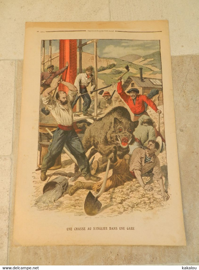 Le Petit Journal 1909 La Conquête Du Pole Nord / Une Chasse Au Sanglier Dans Une Gare - 1900-1949