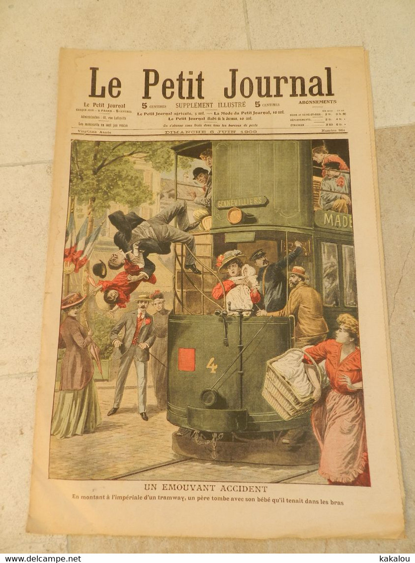 Le Petit Journal 1909 Accident Tramway /coups De Feu Sur Une Sentinelle - 1900-1949