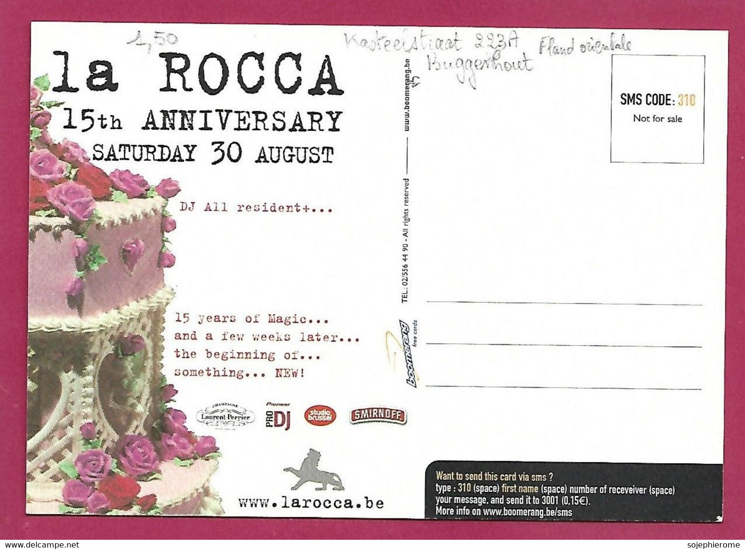 Buggenhout La Rocca Kasteelstraat 223A 15th Anniversary 2scans Gâteau Anges Roses Coeur - Buggenhout