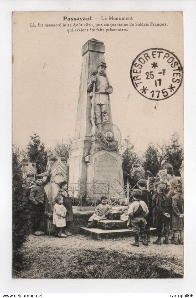 - CPA PASSAVANT (51) - Le Monument 1917 (belle Animation) - - Other & Unclassified