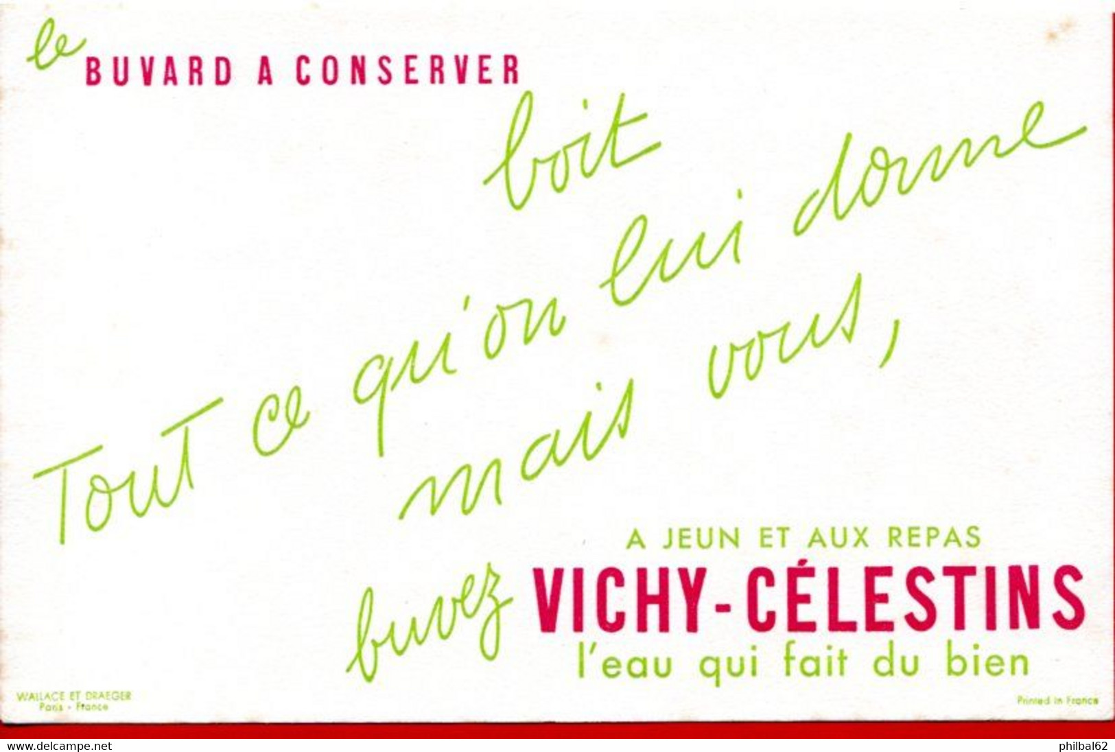 Buvard Vichy-Célestins. - Limonades