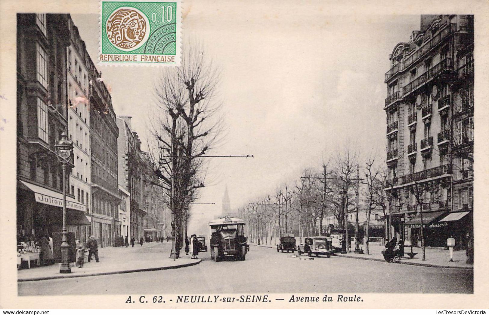 CPA - 92 - NEUILLY Sur SEINE - Avenue Du Roule - Commerces - Voiture - Bus - Neuilly Sur Seine