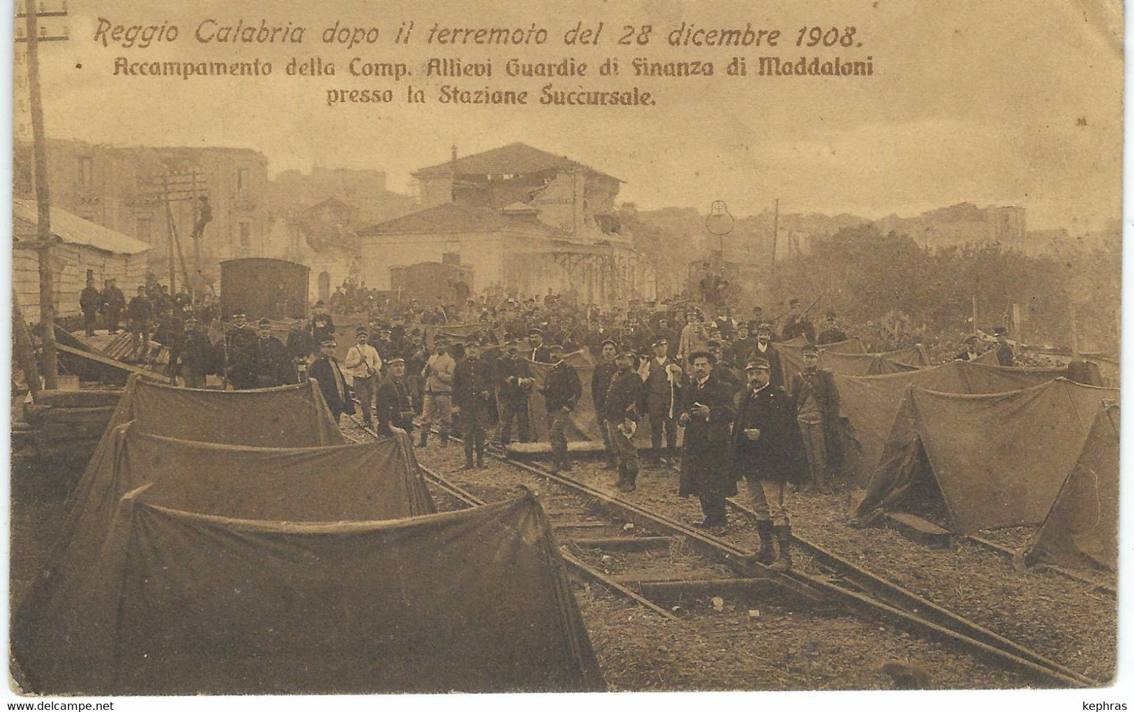 REGGIO CALABRIA Dopo Il Terremoto Del 28 Dicembre 1908 - RARE VARIANTE - Cachet De La Poste 1909 - Reggio Calabria