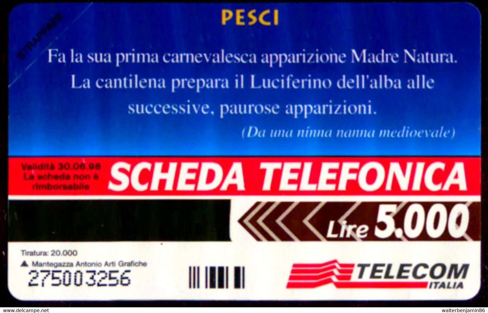 G 311 C&C 3399 SCHEDA TELEFONICA IN FOLDER (2^A SCELTA) BAR DEL PORTO PESCI - Sonstige & Ohne Zuordnung