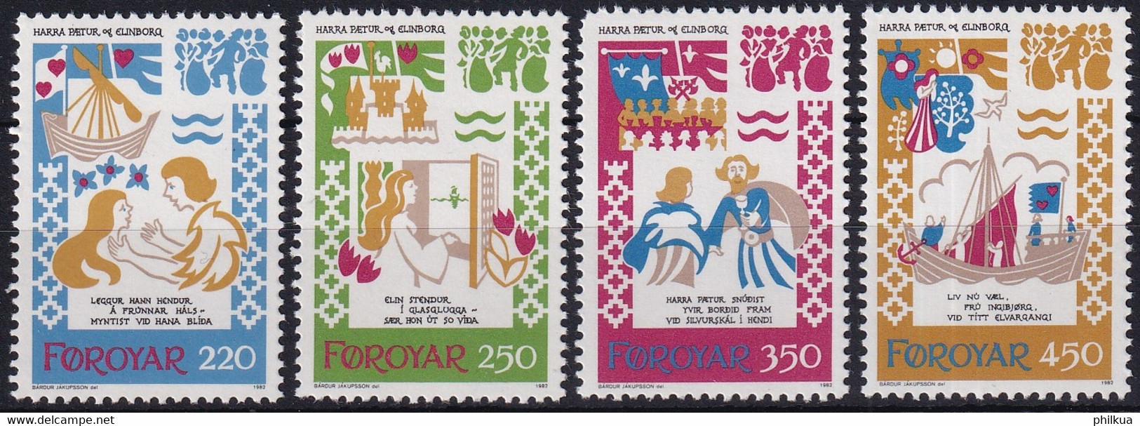 MiNr. 75 - 78 Dänemark Färöer1982, 27. Sept. Mittelalterliche Tanzlieder - Postfrisch/**/MNH - Féroé (Iles)