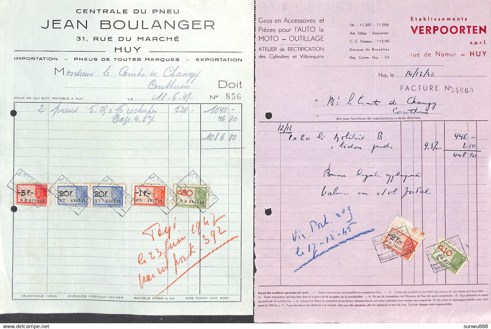 Huy Couthuin ... Superbe lot 100 documents