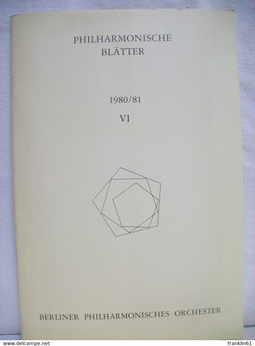 Philharmonische Blätter 1980/81. VI. - Muziek