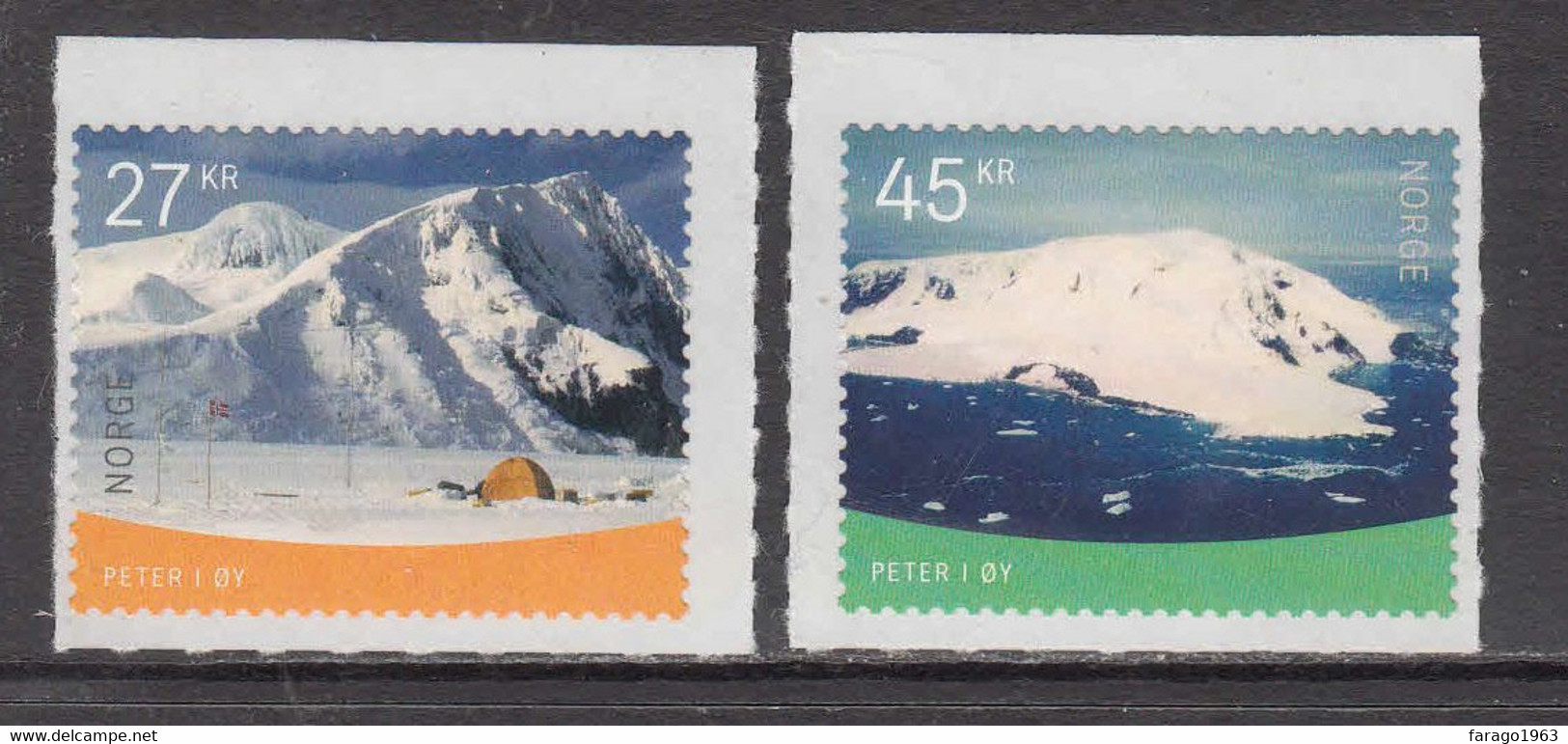 2021 Norway Peter I OY Island Mountains Complete Set Of 2 MNH @ Below Face Value - Ungebraucht
