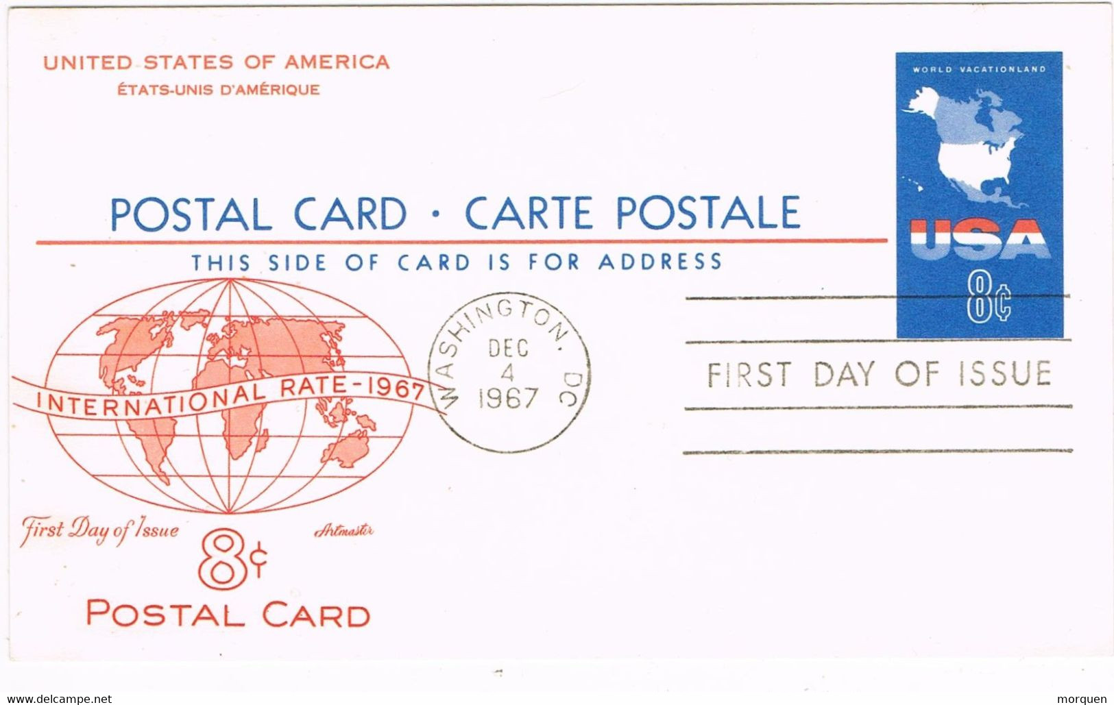 47237. Entero Postal WASHINGTON (Usa) 1967, International Rate - 1961-80