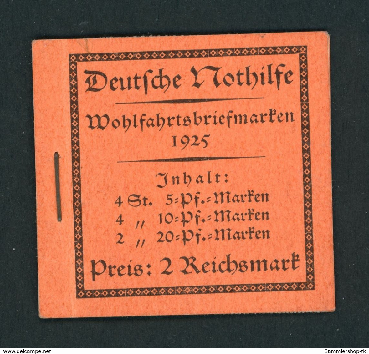 Deutsches Reich Markenheftchen 18.3 Deutsche Nothilfe Postfrisch - Rarität - Libretti