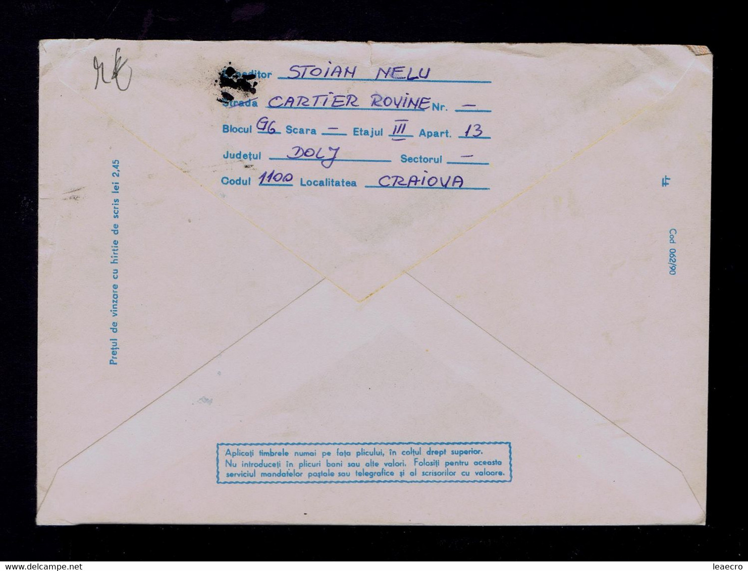 Gc7148 ROMANIA ITALIA'90 World Championship Football Flags CHILE Cover Postal Stationery Mailed 1990CHUR -Suisse - 1990 – Italie