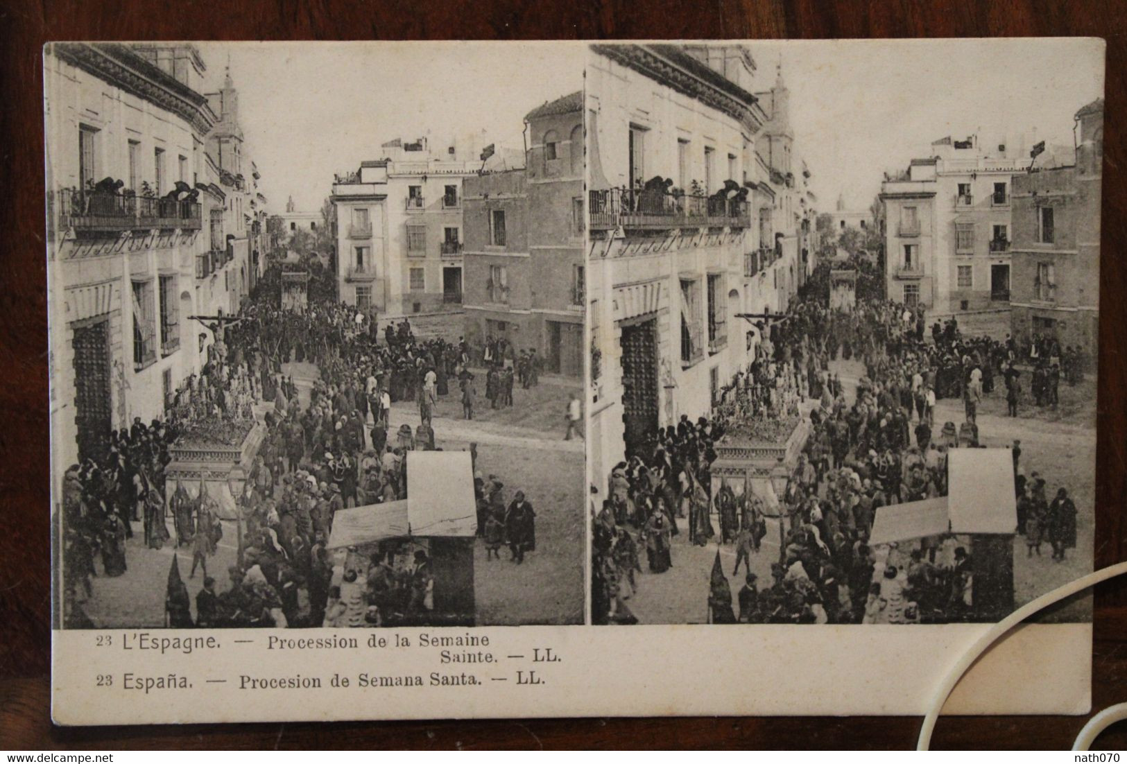 Cpa Ak 1905's Carte Stéréo Espagne Spana Spain Semana Santa - Guipúzcoa (San Sebastián)