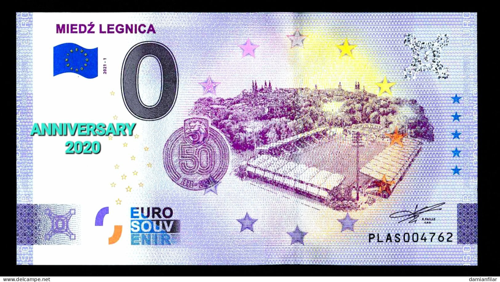 0 Euro Souvenir Miedź Legnica ANNIVERSARY Poland PLAS	2021-1 - Pologne