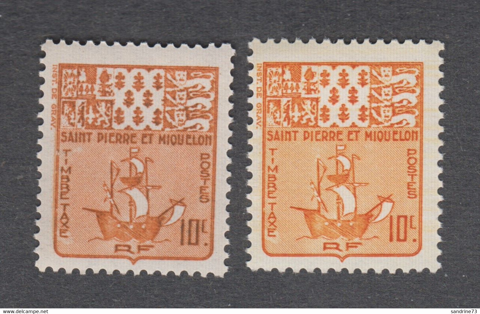 Colonies Françaises - St Pierre Et Miquelon - Timbres Neufs** - Variété Orange Du Taxe N°67 - Impuestos