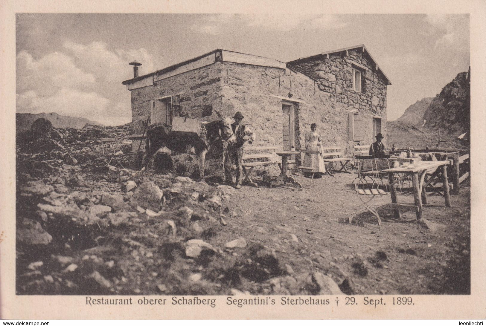 AK: Restaurant Oberer Schafberg, Segantini`s Sterbehaus (20. Sept. 1899) - Hotels & Restaurants