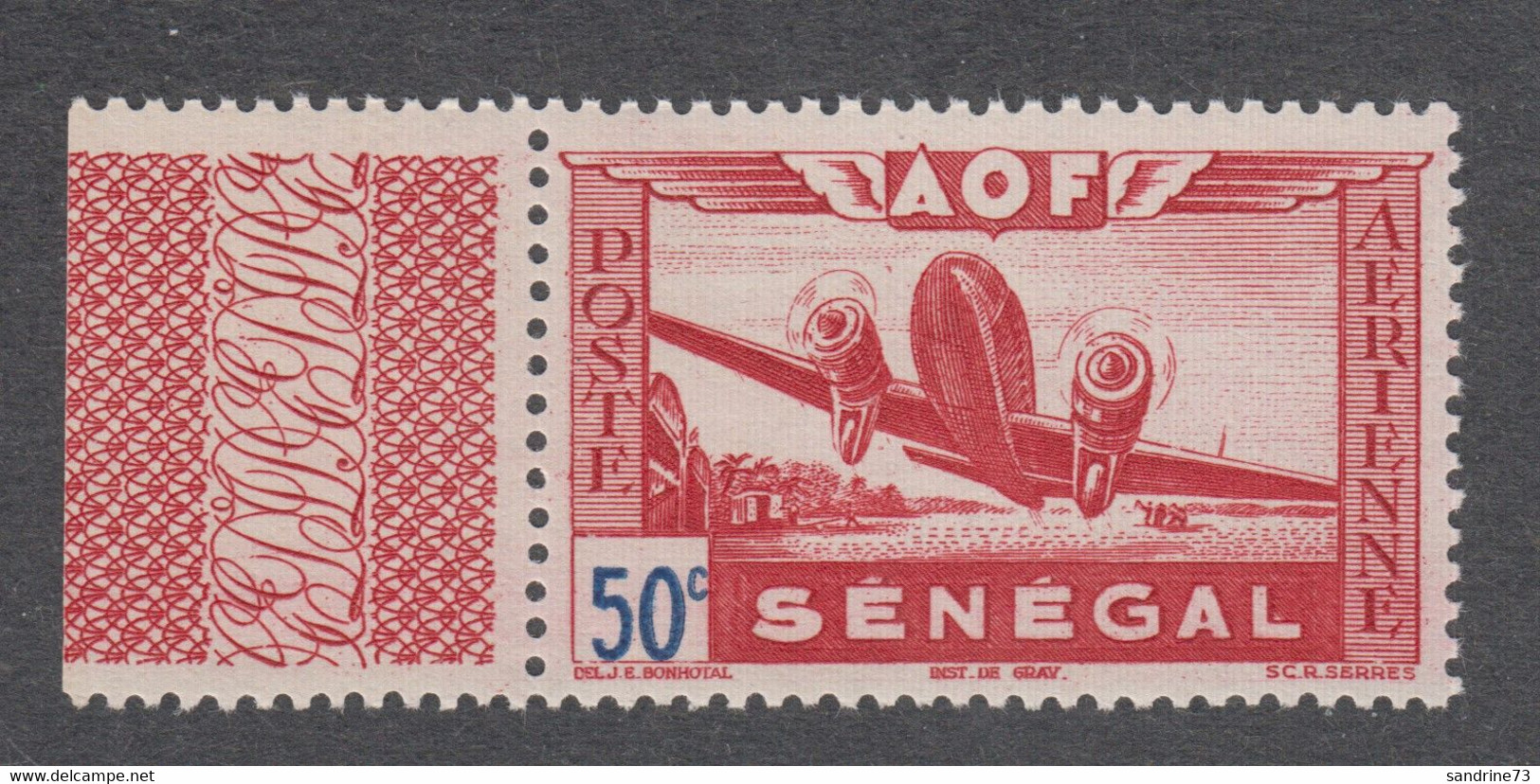 Colonies Françaises -Timbres Neufs** - Sénégal - PA N°22 - Bord De Feuille - Poste Aérienne