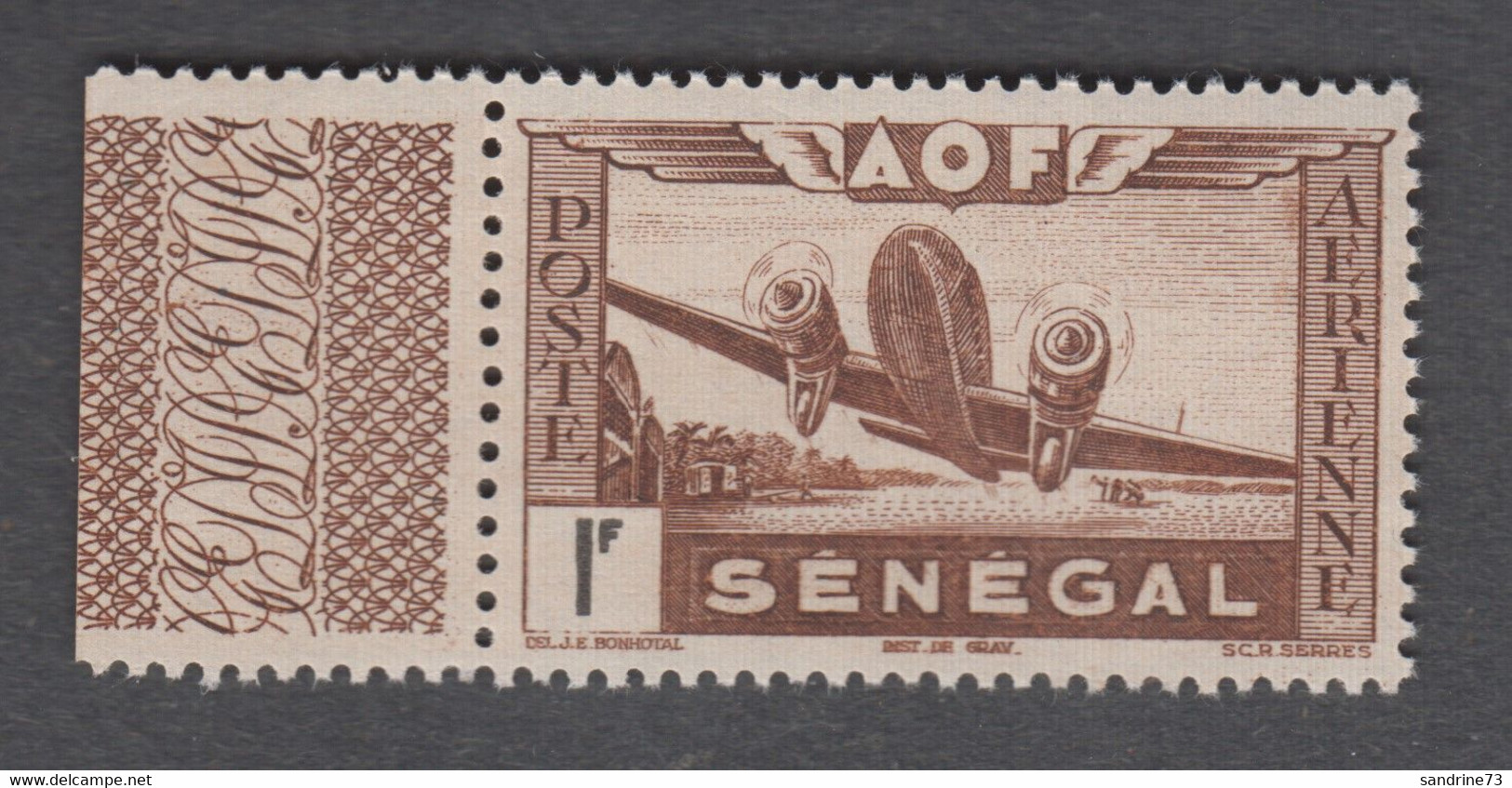 Colonies Françaises -Timbres Neufs* - Sénégal - PA N°23 - Bord De Feuille - Poste Aérienne