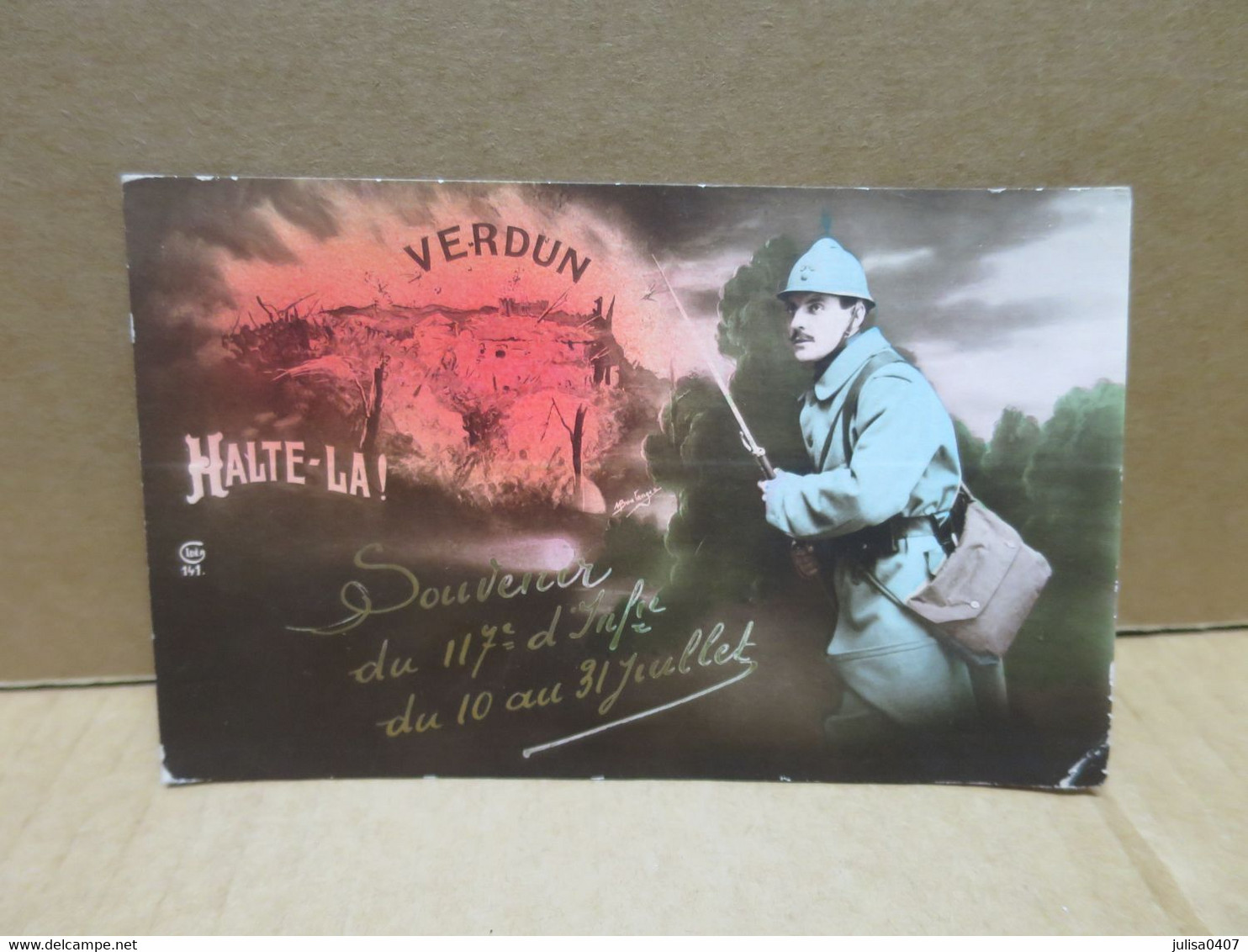 VERDUN (55) Carte Patriotique Souvenir Du 117ème Infanterie - Verdun