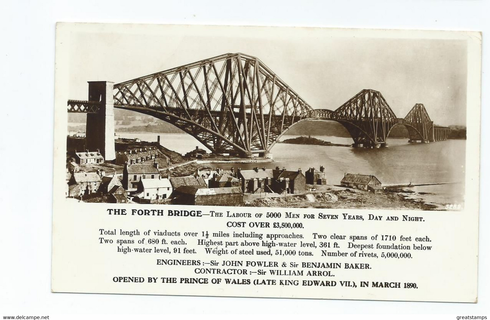 Postcard Rp Fife  Scotland  Forth  Bridge Unposted Rp J.b.white - Fife