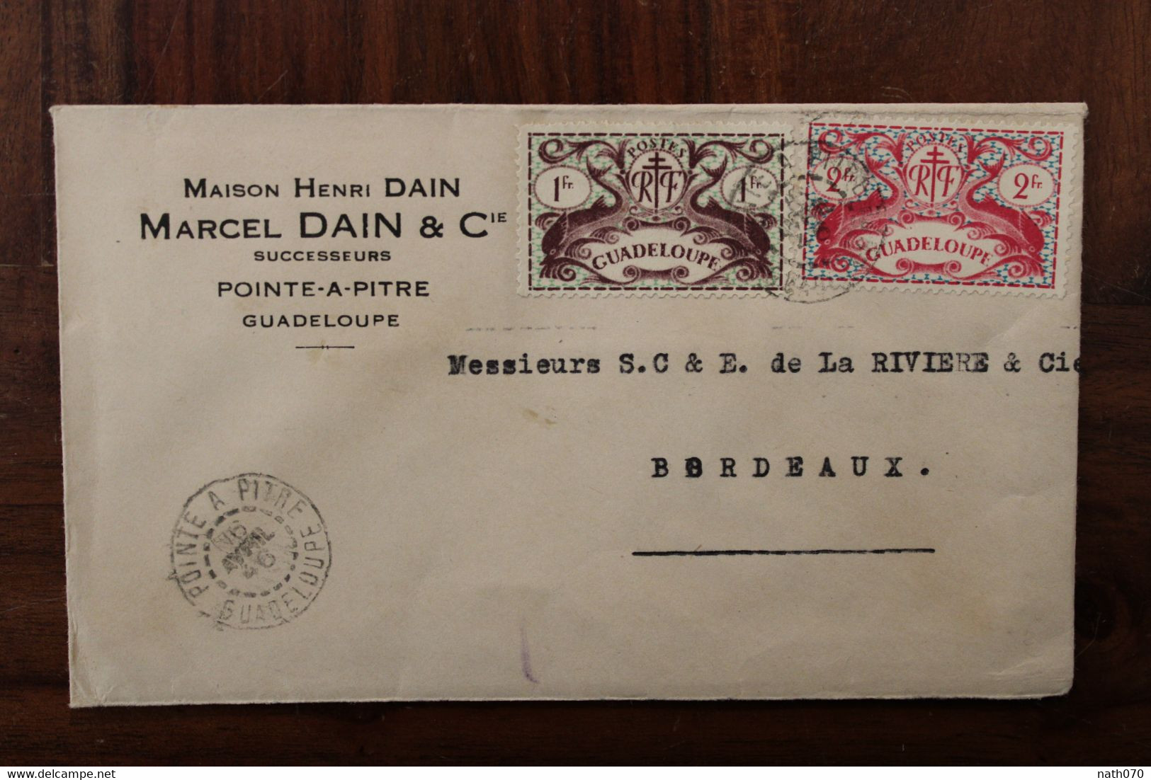 Guadeloupe 1946 France Cover Mail - Brieven En Documenten