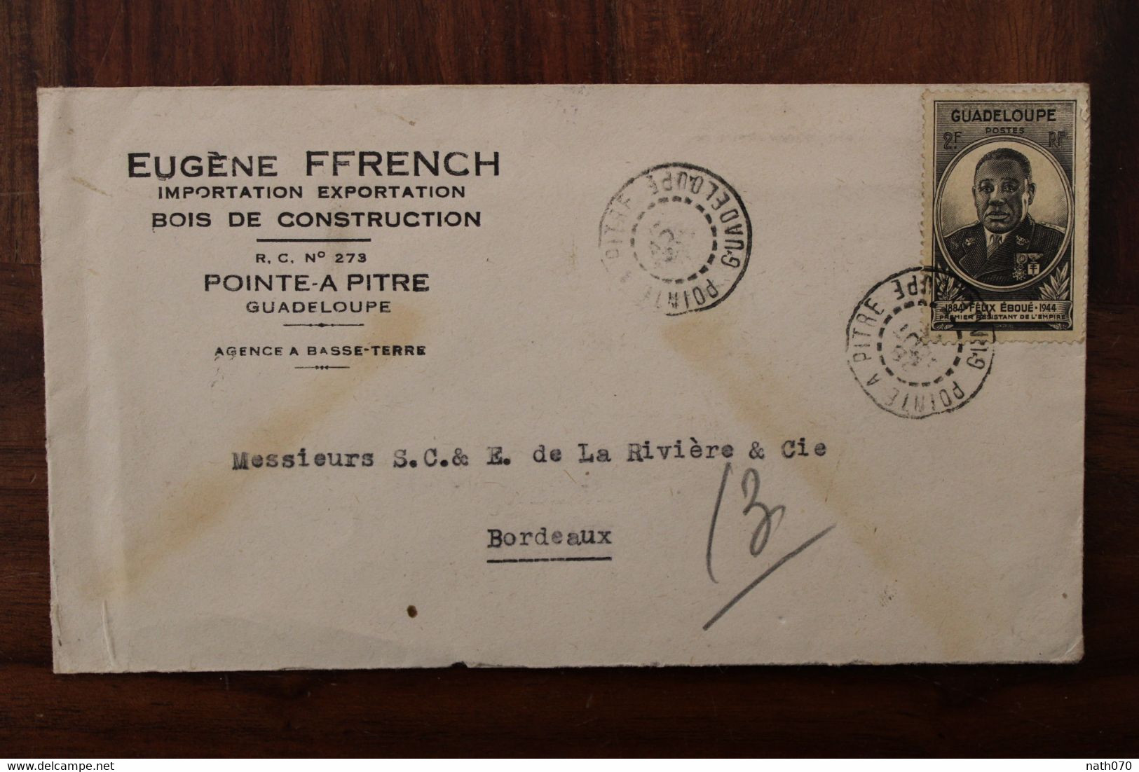 Guadeloupe 1946's France Cover Mail - Covers & Documents