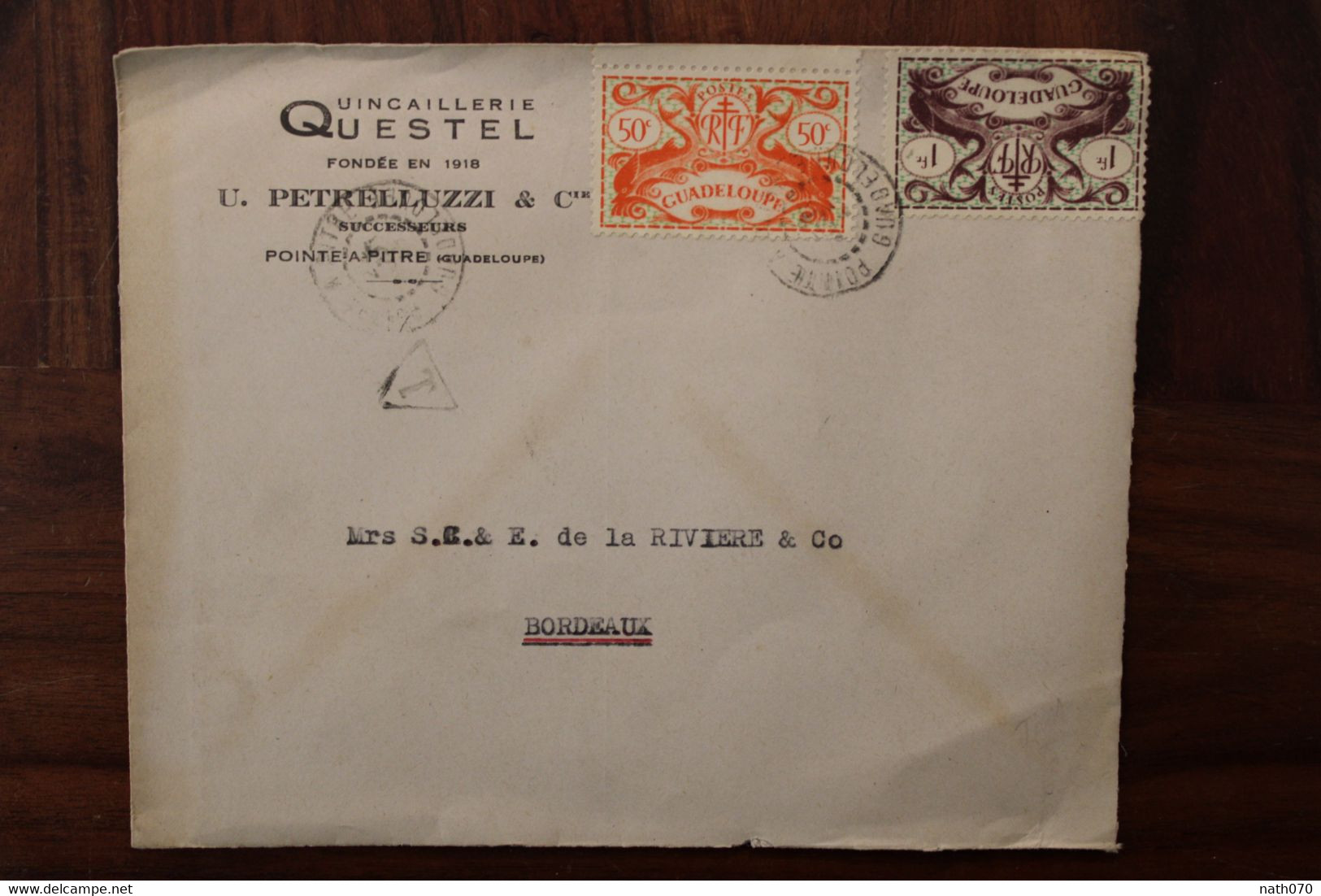 Guadeloupe 1945 France Cover Mail Contrôle Postal - Cartas & Documentos