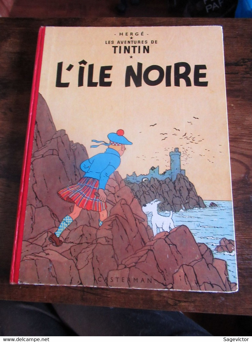 Tintin L'ile Noire 1958 B25 - Hergé