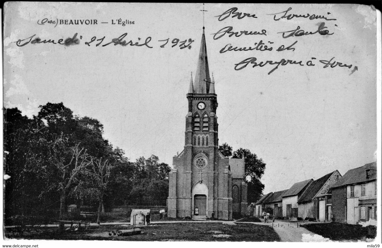 Beauvoir. Sur Niort  L'Eglise. Du Soldat Charles Dutot, Ferme Du Choléra, à Georges Retelle. 1917. - Beauvoir Sur Niort