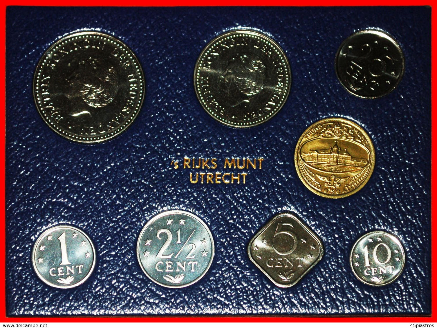 * FDC SET: NETHERLANDS ANTILLES★ 1 - 2 1/2 - 5-10-25 CENTS 1-2 1/2 GULDEN 1982! UNC MINT LUSTRE★ LOW START ★ NO RESERVE! - Netherlands Antilles