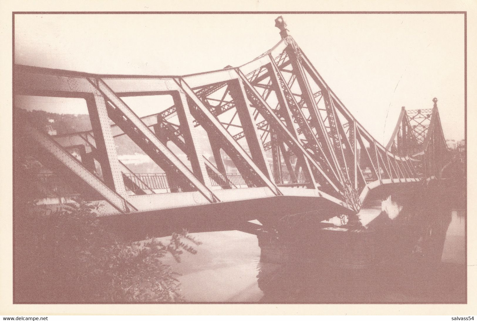 Carte éditions SNCF - Lyon - Le Pont De La Mulatière Saboté Par L'armée Allemande En 1944 (WW2 - 2.WK) - Ouvrages D'Art