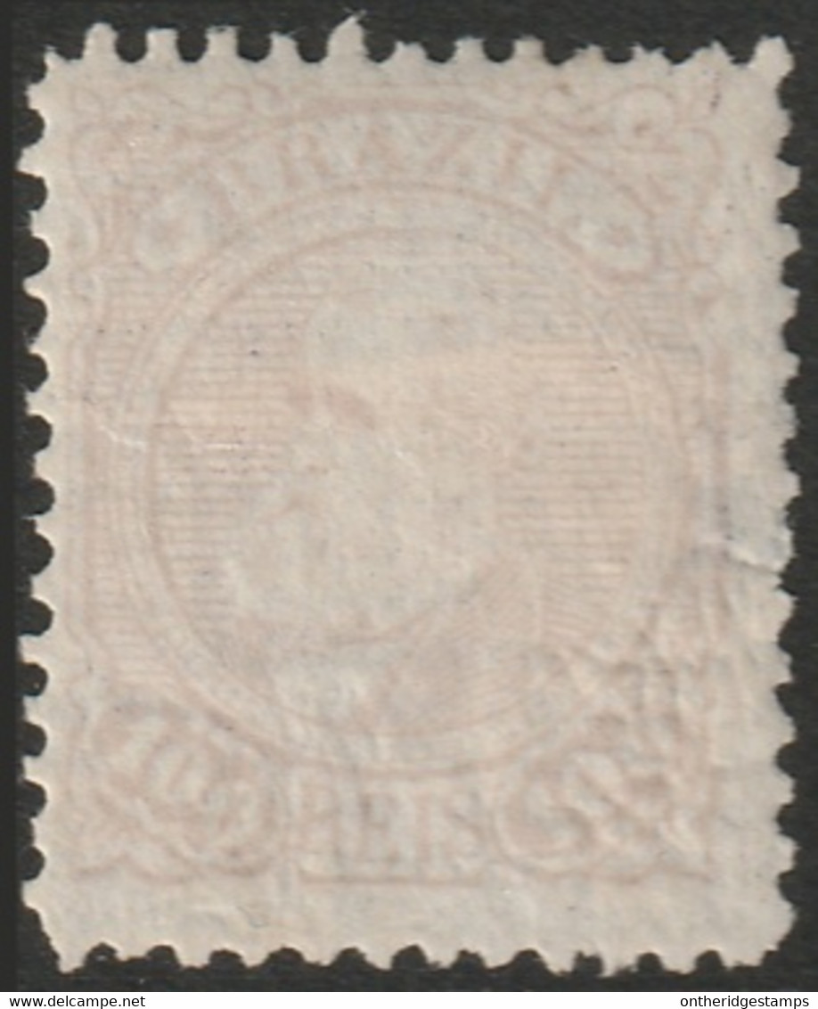 Brazil 1884 Sc 91 Bresil Yt 61 MH* Small Edge Thin Some Disturbed Gum - Unused Stamps