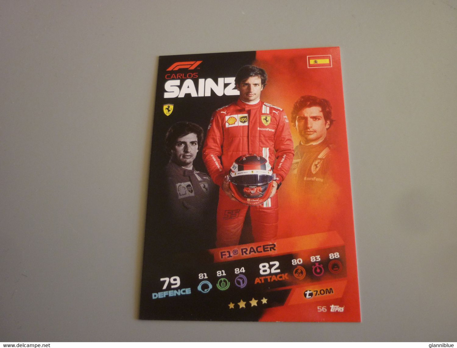 Carlos Sainz Ferrari Shell Formula 1 F1 Topps Turbo Atax 2021 Trading Card - Automobile - F1