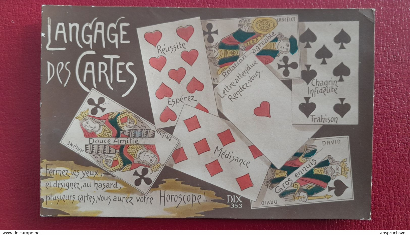 CPA - FANTAISIES - LANGAGE DES CARTES - Cartas