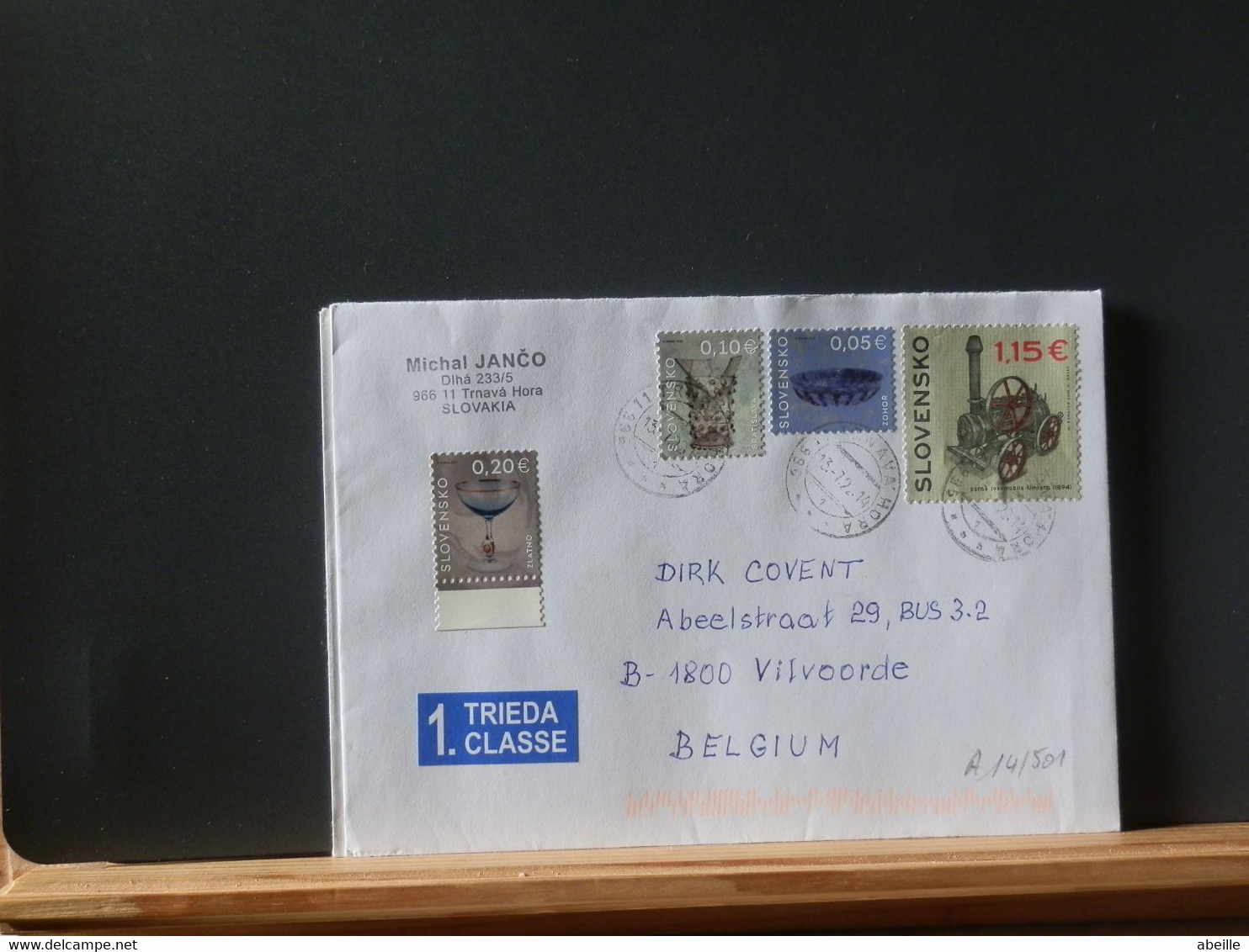 A14/501  LETTRE SLOVENSKO TO  BELG. - Covers & Documents