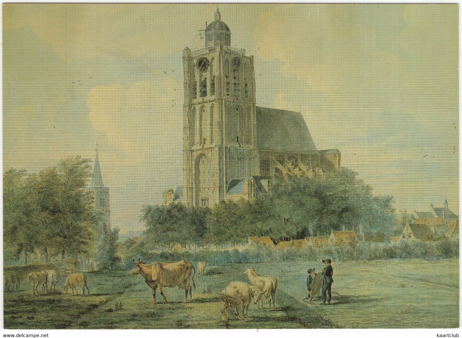 Brielle - 'Gezicht Op De Catharijnekerk Vanaf De Zuidwal' - Joost Van Wolfheze, Aquarel,1810 - (Zuid-Holland, Nederland) - Brielle