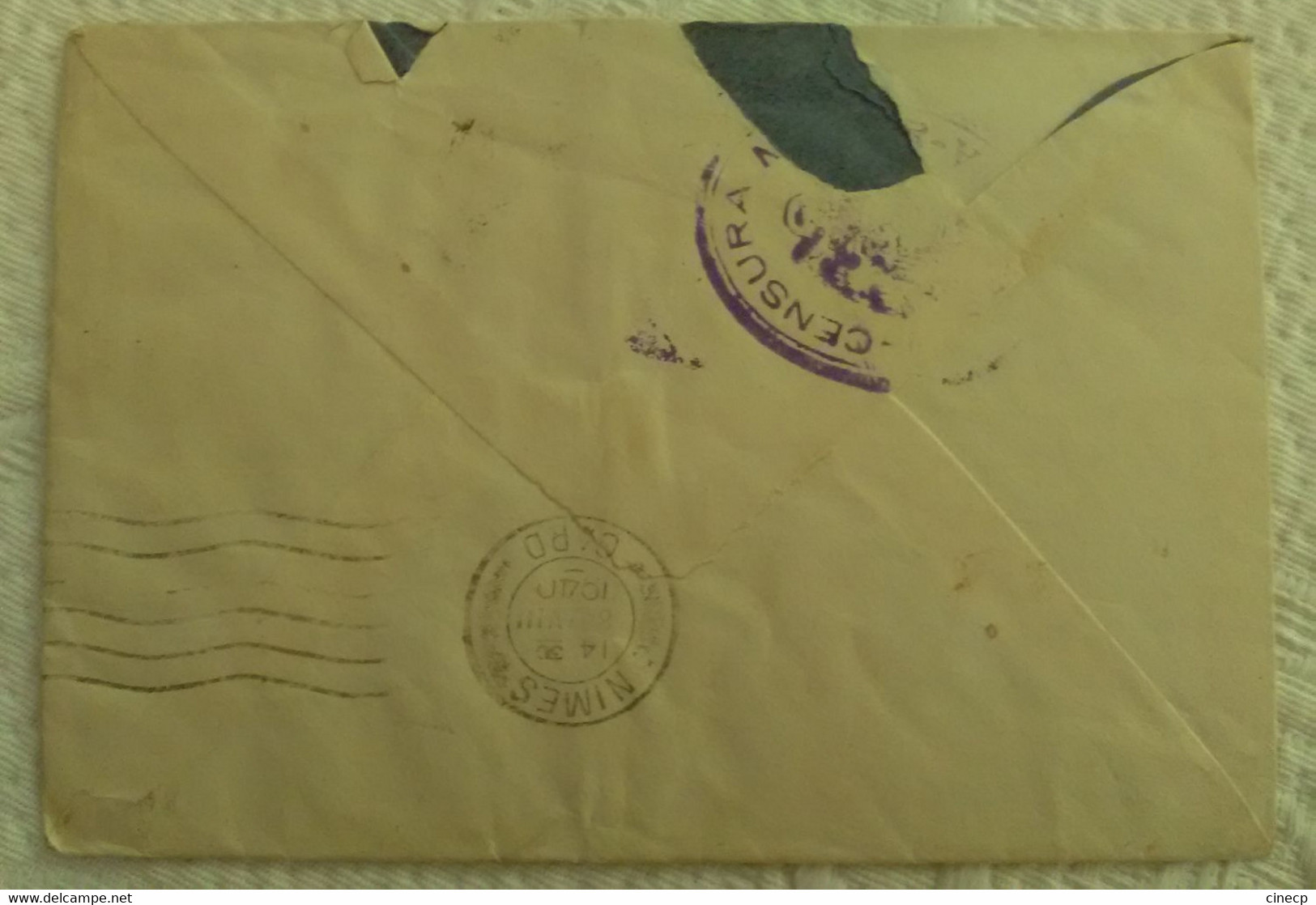 ENVELOPPE GUERRE ESPAGNE Cachet Censure Censura Militar Barcelona 1940 Timbres Multiples Oblitération - Nationalists Censor Marks