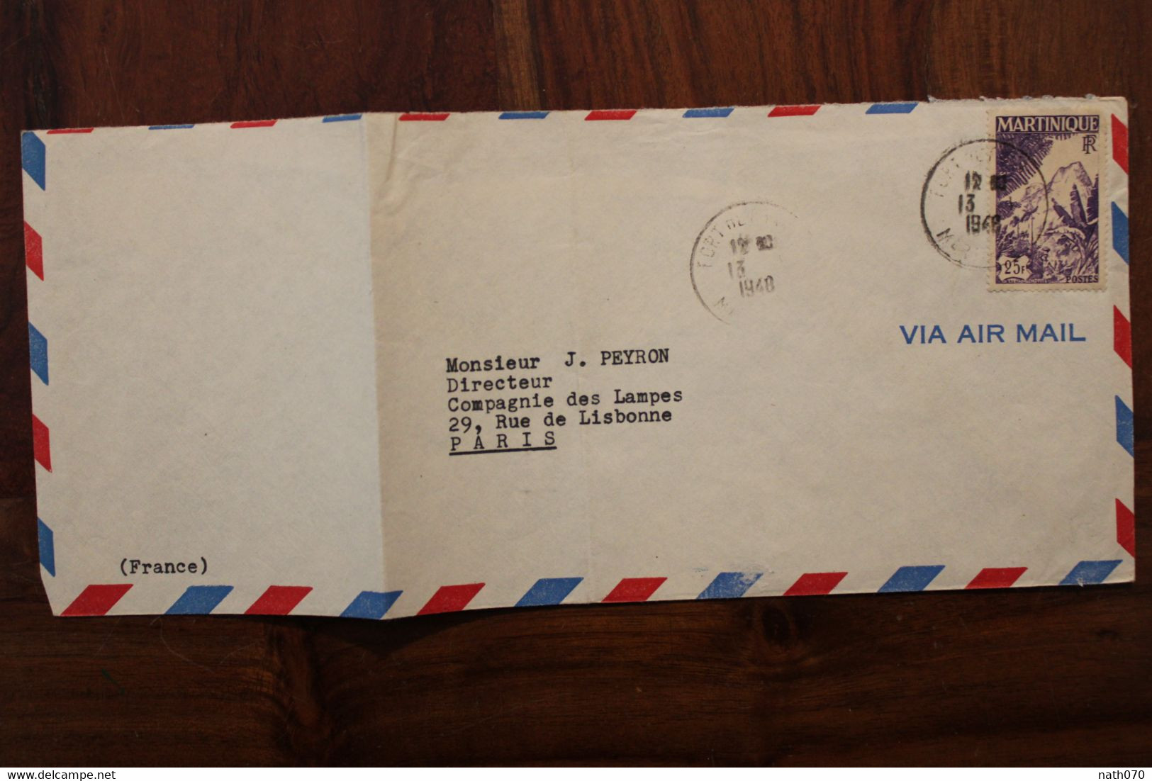 Martinique 1948 Cover Enveloppe France Air Mail - Brieven En Documenten