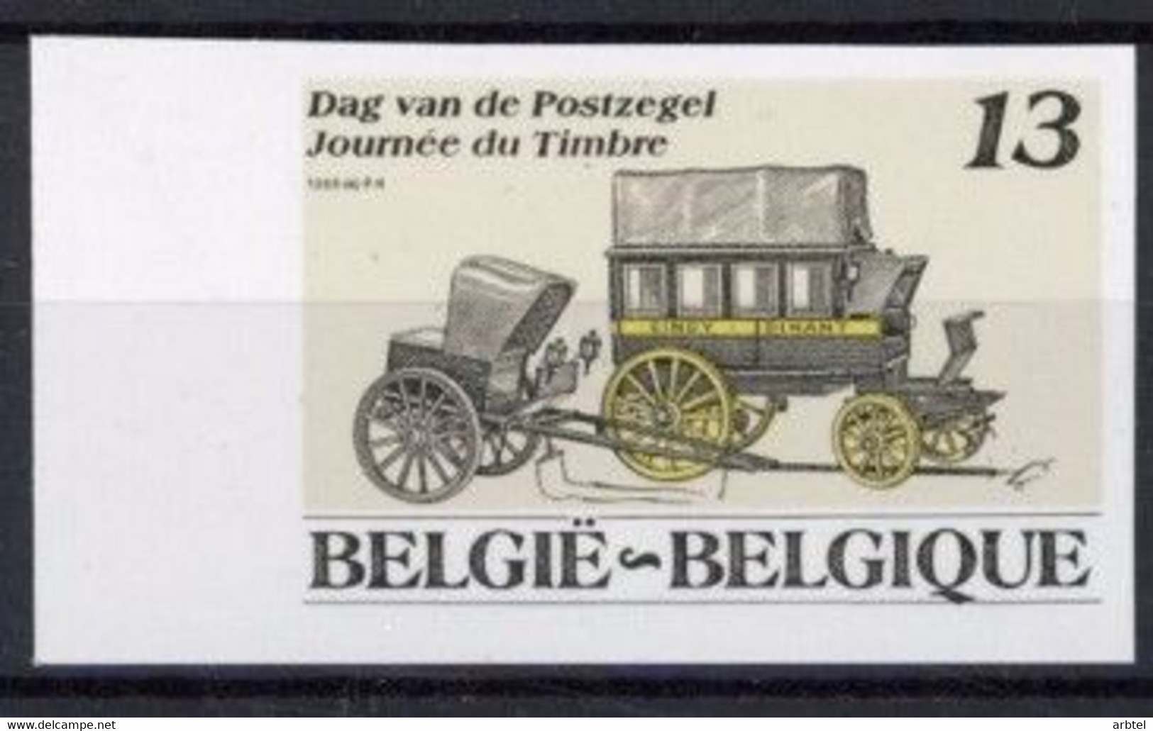 BELGICA BELGIUM SELLO SIN DENTAR IMPERFORATE DILIGENCIA STAGE COACH - Diligences