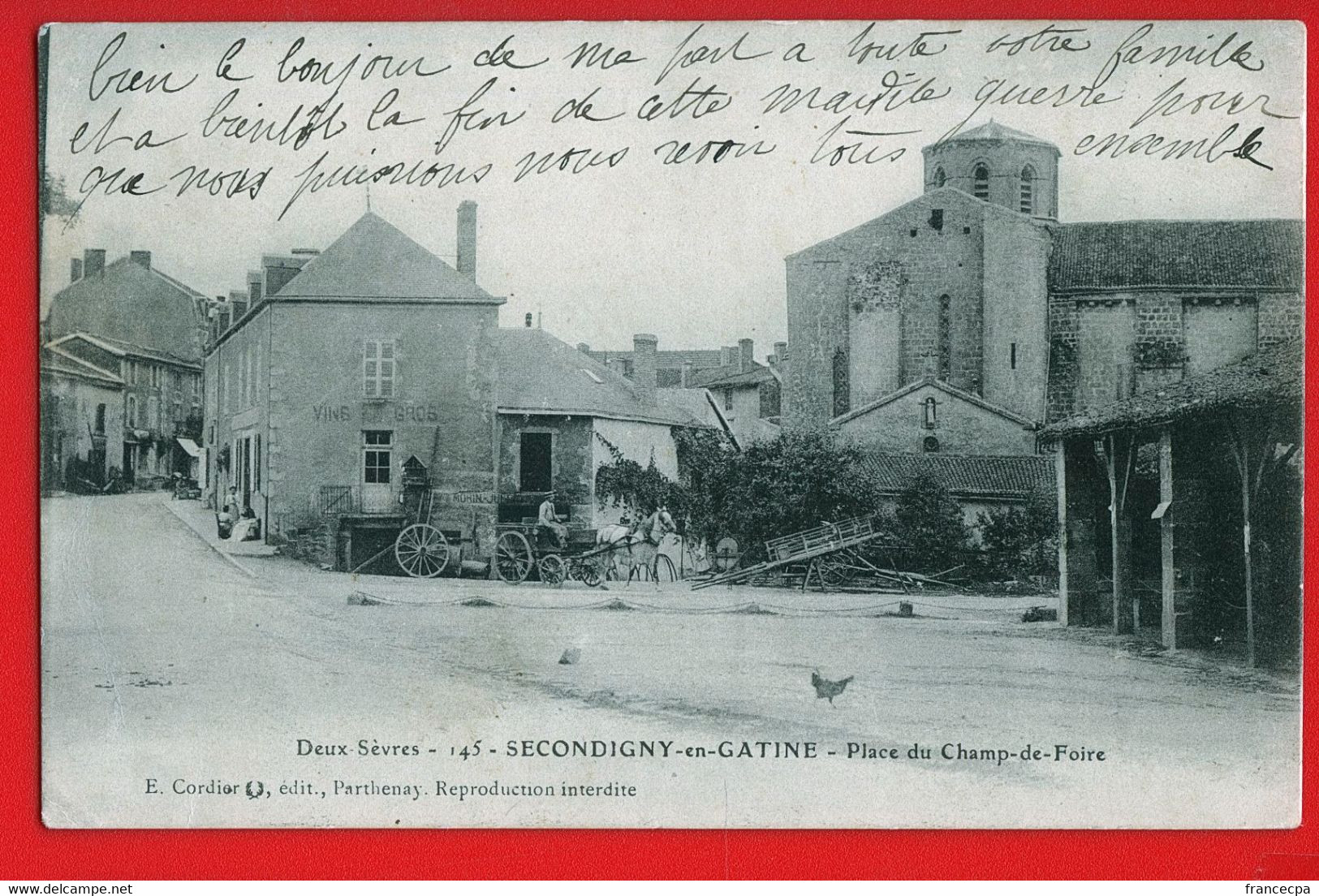 8956 - DEUX SEVRES - SECONDIGNY EN GATINE - Place Du Champ De Foire - Secondigny