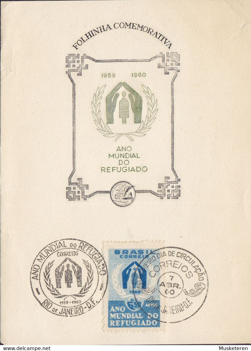 Brazil 1960 Maximum Card Karte Ano Mundial Do Refugiado World Refugee Year Weltflüchtlingsjahe - Maximum Cards