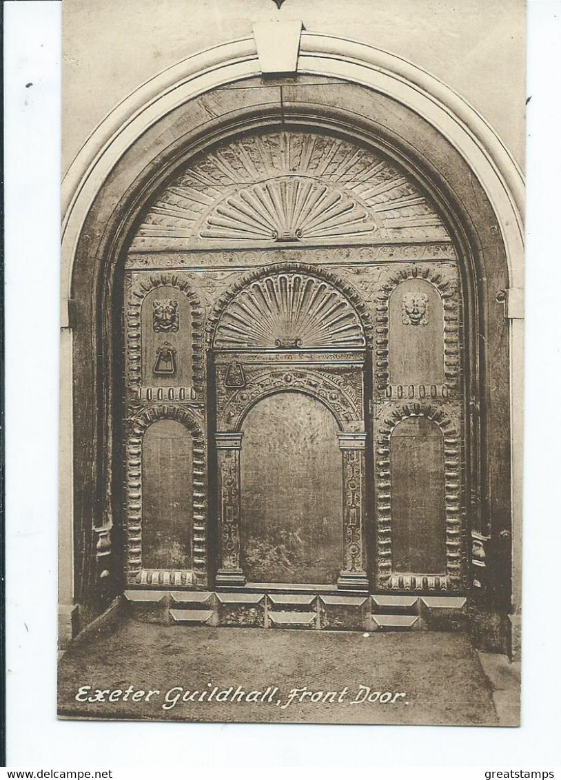 Devon Postcard  Exeter Guildhall Front Door  Unused Frith's - Exeter