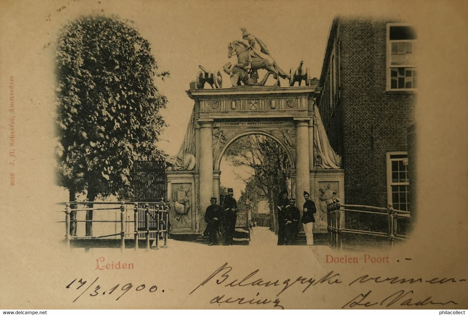 Leiden // Doelen Poort Met Militairen 1900 - Leiden